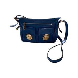 Marc Jacobs Blue Crossbody Bag with Gold Accents